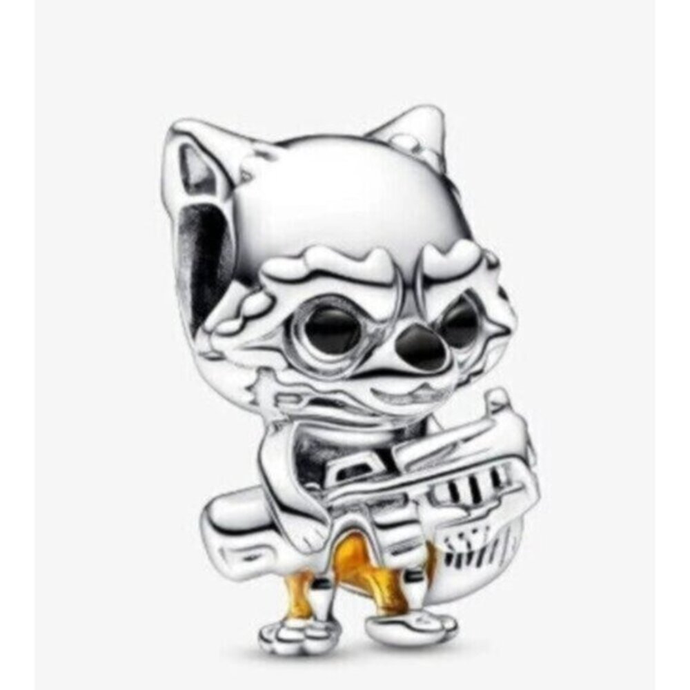 Marvel Guardians of the Galaxy Rocket Raccoon Charm, 925 Sterling Silver Charm